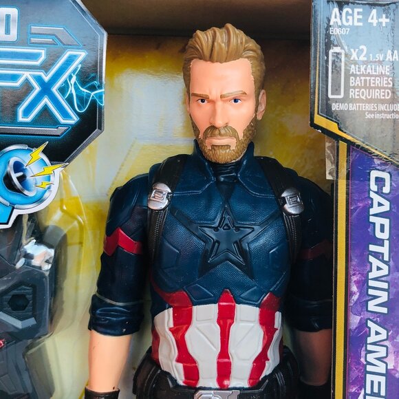 Marvel Avengers Titan Heroes Power FX Captain American Speaks French New in Box - Picture 11 of 16